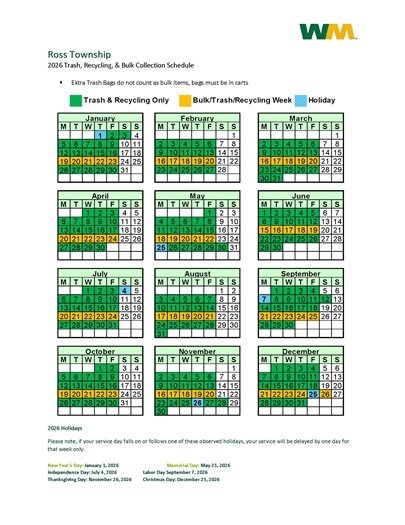 WM 2026 Trash Schedule 